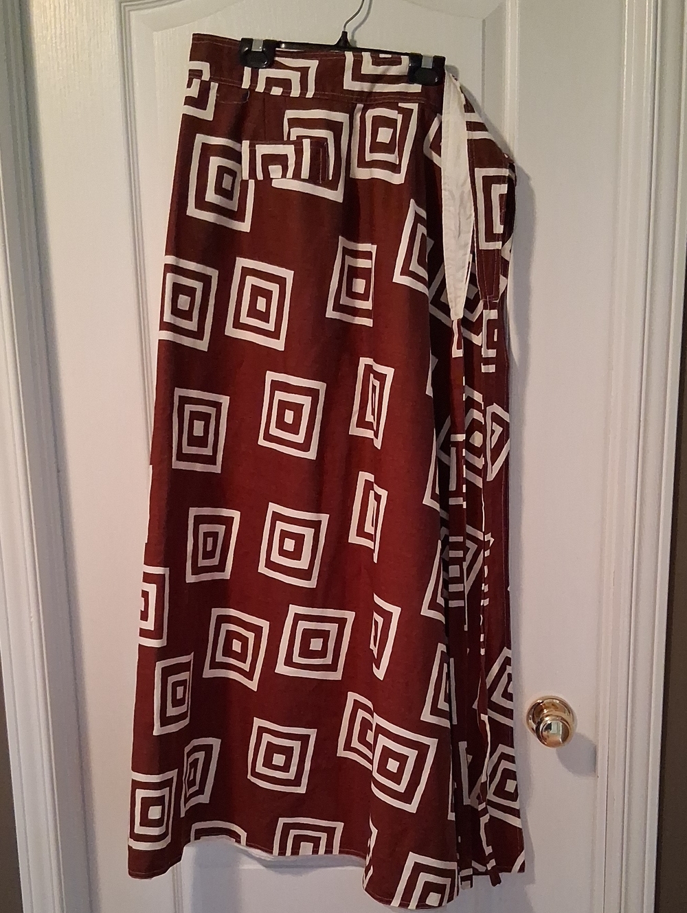 Vintage 1960s Brown Maxi Wrap Skirt